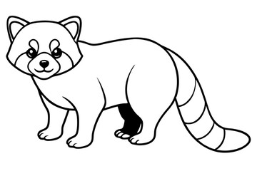 Wild Red Panda Sketch Vector