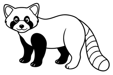 Naklejka premium Wild Red Panda Sketch Vector