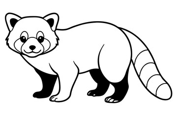 Wild Red Panda Sketch Vector