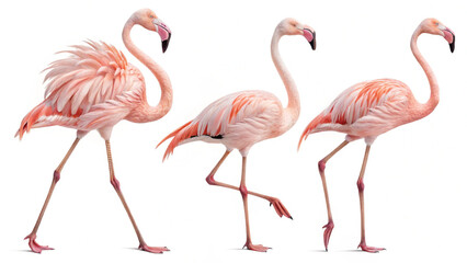 Obraz premium Flamingo Artwork with Clean White Background