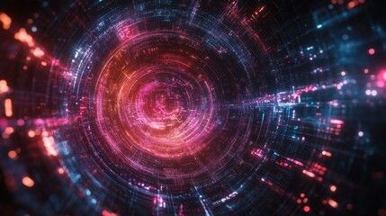 Obraz premium Vibrant Abstract Digital Background with Light Trails and Energy Flow