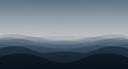 Fototapeta premium Abstract Minimalist Mountainous Terrain Vector Art In Shades Of Blue