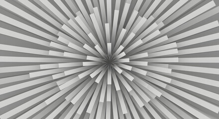 Abstract Radiating Pattern With Geometric Blocks In Minimalist Monochromatic Design
