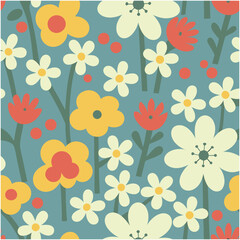 Seamless flowers.Vintage botanical flowers. Floral seamless patterns. Style for banners, wallpaper, posters, websites, online.Vector illustration  fabric, interior decor and other users design.
