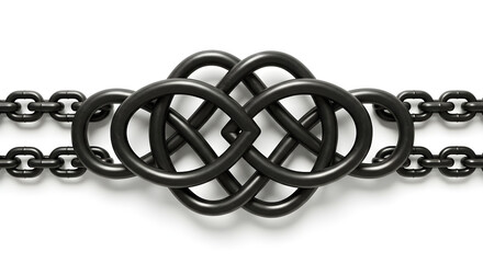 Eternal Bond Dark Chain Links Interwoven As Abstract Infinity Symbol