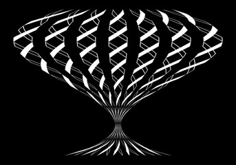 Jarrón blanco sobre fondo negro