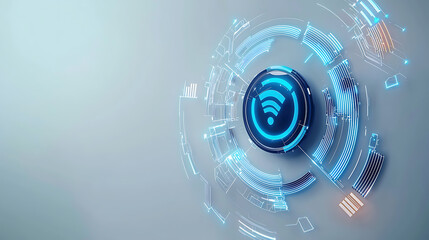 Obraz premium Exploring wireless technology innovations digital space graphic design futuristic environment close-up connectivity concept