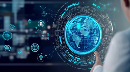 Fototapeta premium Exploring global data visualization trends digital workspace infographic technology interactive analytics