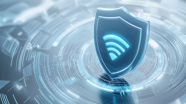 Securing your digital world cybersecurity awareness online graphic design futuristic close-up protection concepts