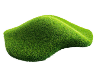 3D illustration of curve green grass isolated on transparent background,green grassy hills for poster banner cover design