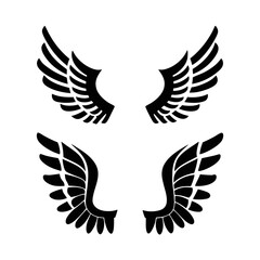 Black Wings Silhouette Vector