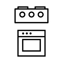 Kitchen Oven Stove Icon Vector