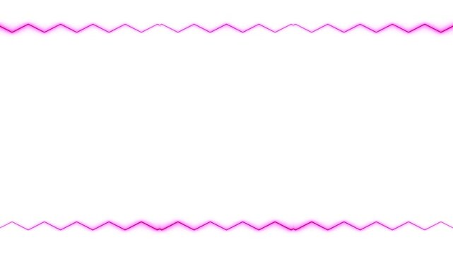 Frame, long rectangular horizontal patterns - top - bottom, purple, pink lines of lightening and darkening light on a white background. Space for your own content.