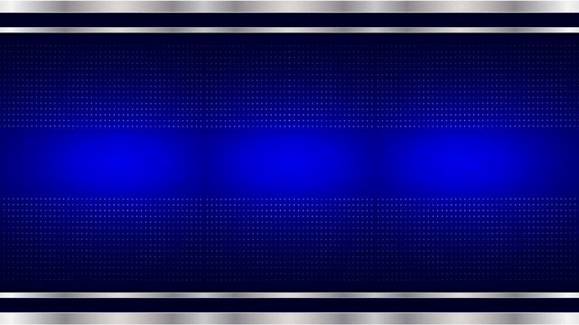 Opening and closing navy blue horizontal rectangular silver frame. Navy blue field with space for your own content.