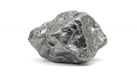 Fototapeta premium Gray rock specimen against white background