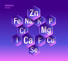 Set of microelements (minerals) useful for human health