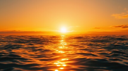 Obraz premium Golden Hour Over the Ocean isolated on white background