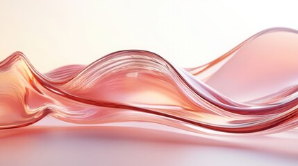 Abstract Flowing Waves in Soft Coral and Pink Hues for Design