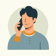 vector image of a person making a call