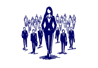 Obraz premium Business Leader hand drawn ve...