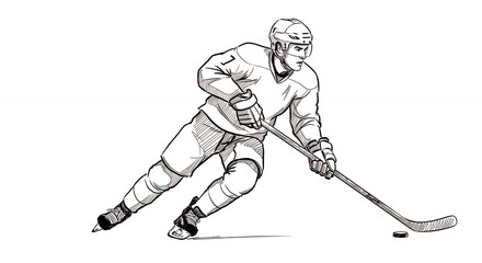 Fototapeta premium Hockey player illustration action graphic