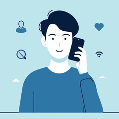 vector image of a person making a call