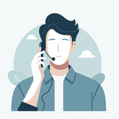vector image of a person making a call