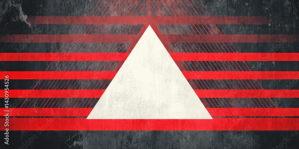 Aufkleber a black and white image of a triangle with red and white stripes