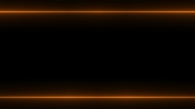 Frame, long rectangular horizontal decorated, fiery orange lines of lightening and darkening light on a black background. Space for your own content.