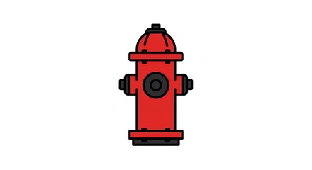 Fototapeta premium Red fire hydrant illustration