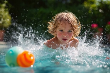 Joyful Summer Fun in Backyard Environment