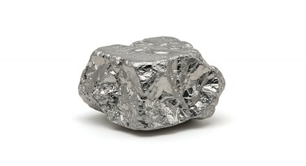 Rough grey gemstone specimen against white background