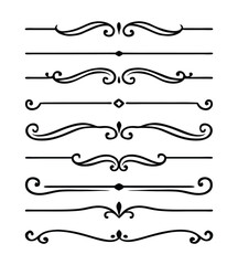 Fototapeta premium Set of Elegant Text Dividers and Flourishes