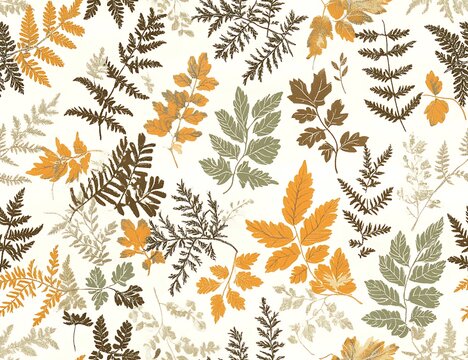 Autumn leaves seamless pattern