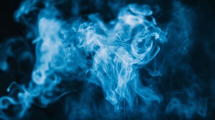 Obraz premium Blue smoke on black background