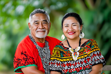 Happy Maori couple portrait