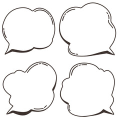 set of comic speech bubbles
