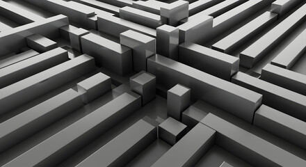 Abstract Metallic Maze A Captivating Geometric Pattern for Modern Design