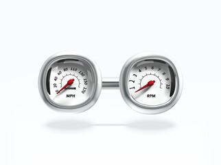 Car dashboard Speedometer and Tachometer 3D icon