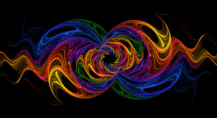 Fototapeta premium Dynamic Spectrum Of Vibrant Waveforms On A Dark Canvas