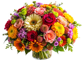 Vibrant Colorful Flower Bouquet in Vase