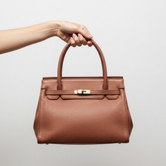 female hand holding bag