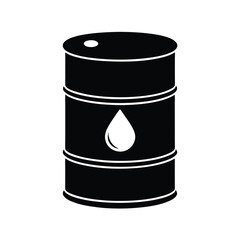 Black silhouette of an oil barrel vector Art & Illustration