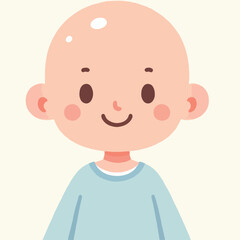 vector image of a bald child