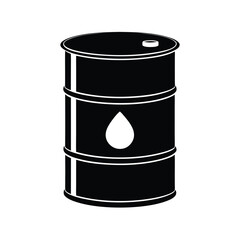 Black silhouette of an oil barrel vector Art & Illustration