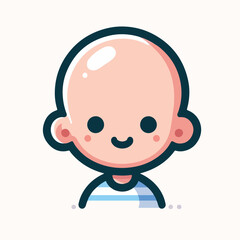 vector image of a bald child