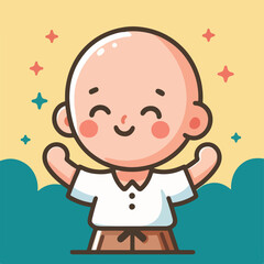 vector image of a bald child