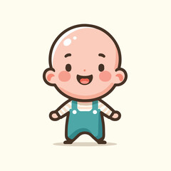 vector image of a bald child
