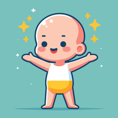 vector image of a bald child