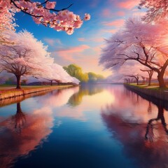 Vertr&auml;umte Kirschbaumbl&uuml;te in Werder (Havel), Brandenburg